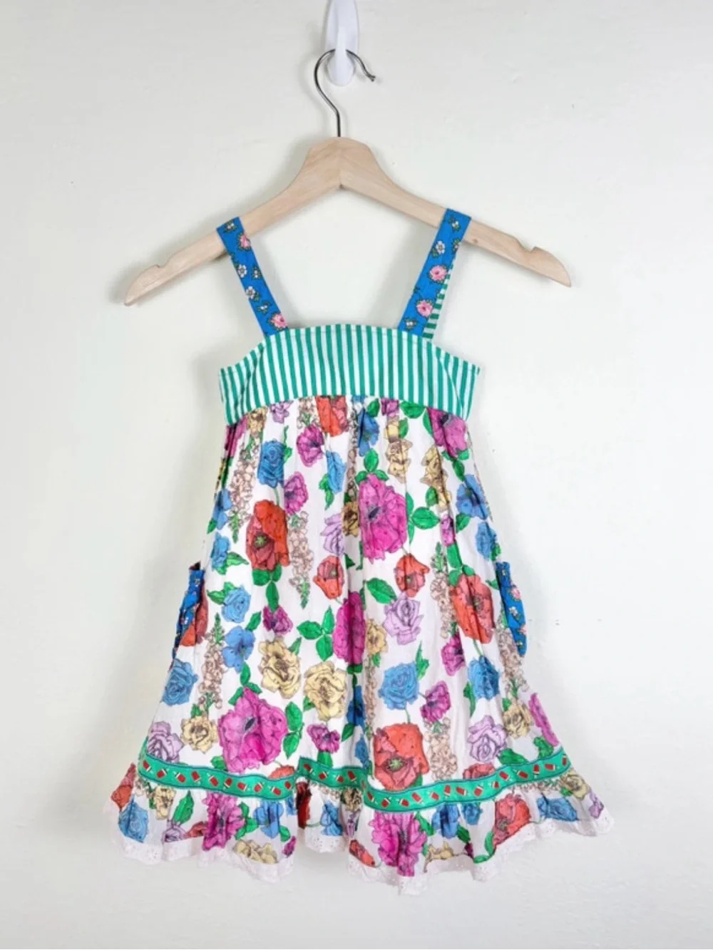 Matilda Jane Girls 6 Mixed Print Eyelet⁠ Textured Boho Artsy Cottagecore Dress